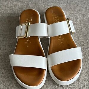 Italian Shoemakers White Sandals with Chunky Sole